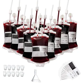 Halloween Blood Bag Drink Pouches Reusable Props 1