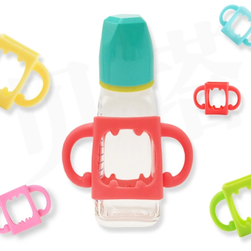 Reusable Baby Accessories Hand Shank for Feeder Bottle Grip Handle for Natural Wide Mouth Glass Baby Feeding Bottles
