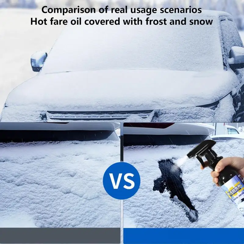 Car Defrosting Liquid 500ml Glass Spray Fast-Acting Snow Melting Ice Cleaner For Driving Safety For Exhaust Pipe Headlights