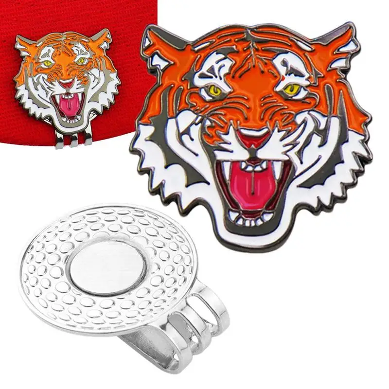 Golf Marker Magnetic Hat Clip Unique Tiger Design Ball Holder Clip Golf Ball Holder