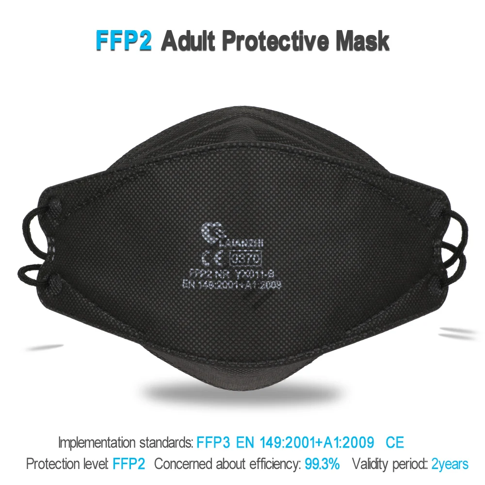 LAIANZHI FFP2 Fish mask CE certification protective mask pm2.5 hygiene mask Fast delivery sport ffp2mask respirator mask mouth 2