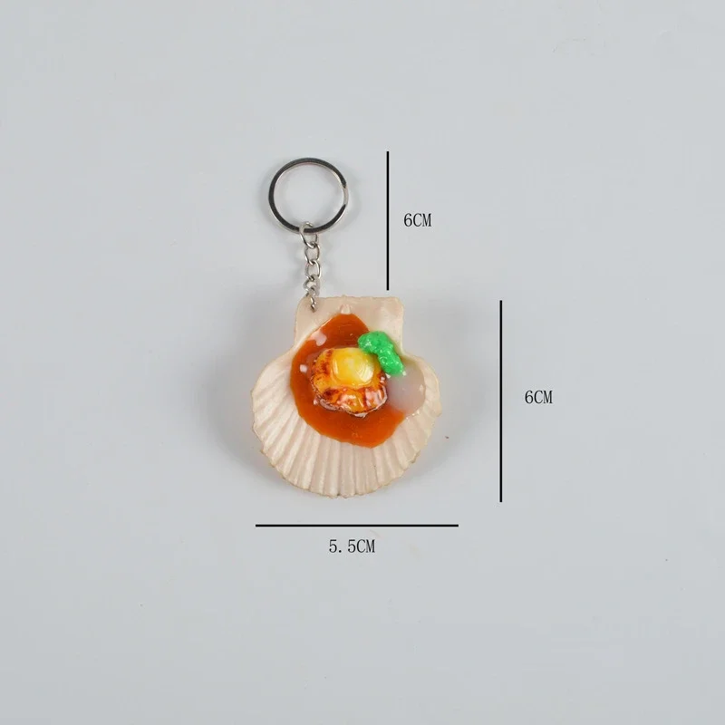 Nowy PVC symulacyjny brelok z ostrygami kreatywny Barbecue muszelki fotografia z owocami morza do torby samochodu zabawka z wisiorkiem bombka na prezent bibelot