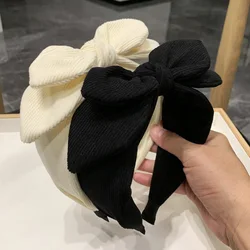 Beautiful Black New Big Bow Bezel Headwear Women Headband Girls Vintage Bow Hair Bands Wide Hairband Hoop For Hair Accessories