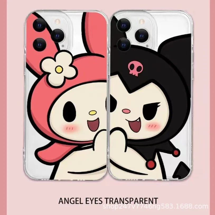 

Sanrio Kuromi Phone Case Melody for Iphone 11 12 13 14 Pro Max 12 13 Mini X Xs Xr Max 6 6S 7 8 14 Plus Clear Luxury Cover Coque