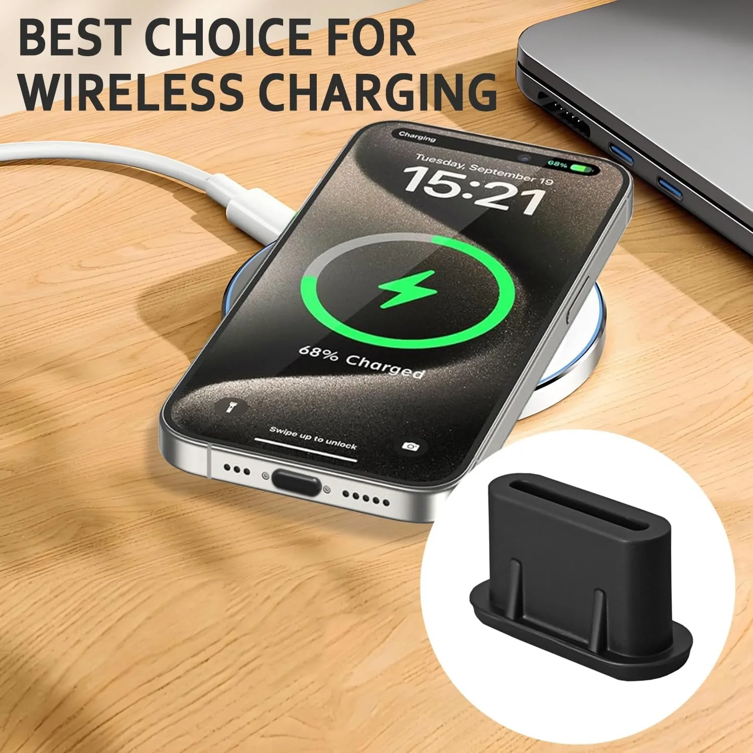USB C 먼지 방지 플러그 실리콘 충전 포트 보호기 (아이폰 15-17, 삼성 S20-S25, 노트, 모든 USB-C 기기용)