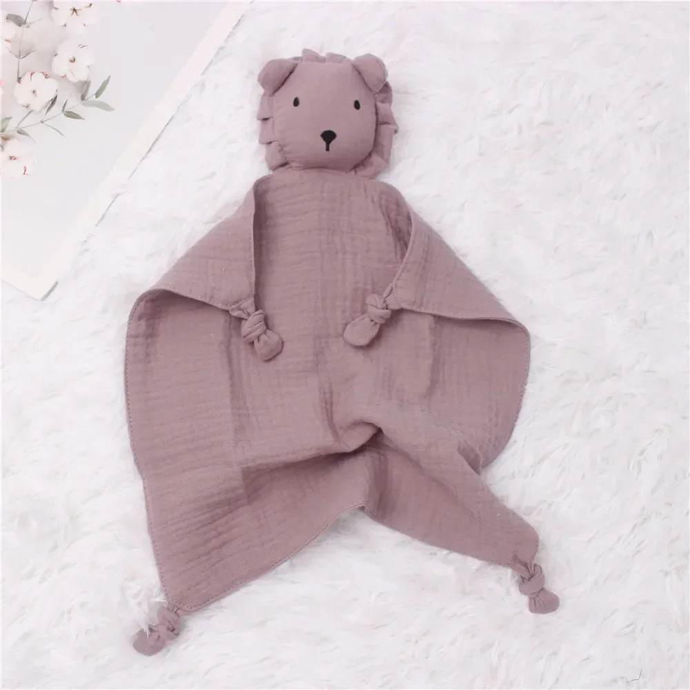 Soft Cotton Baby Comforter Blanket Lion Shaped Newborn Sleeping Dolls Toy Kids Newborn Soothe Appease Towel Bibs 2