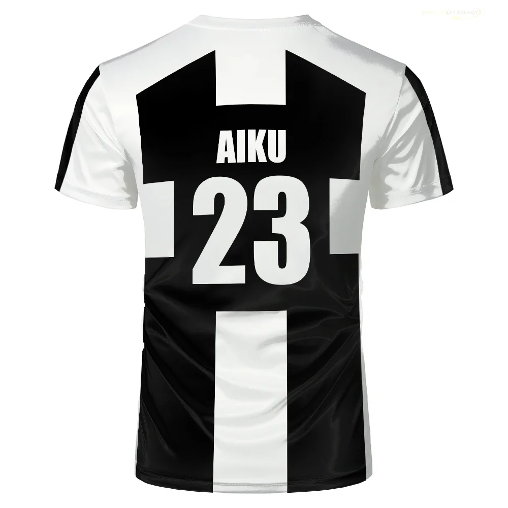 Summer Five Person Pattern Football Motif VL Replika Anime Uber Blue Lock Full Print Tees Short Sleeve Cosplay Men T-shirt