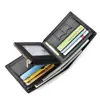 New Men's Wallet Multi Function ID Credit Card Holder Three -fold Money Clip High Quality Leather Zipper Coin Purse 1