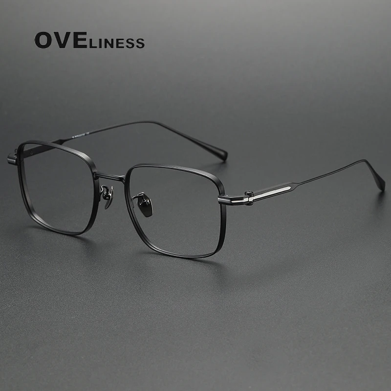 

Vintage Pure Titanium Eyeglasses Frame Men Square Ultra Light Glasses Frame Myopia Optical Prescription Luxury Brand Eyewear