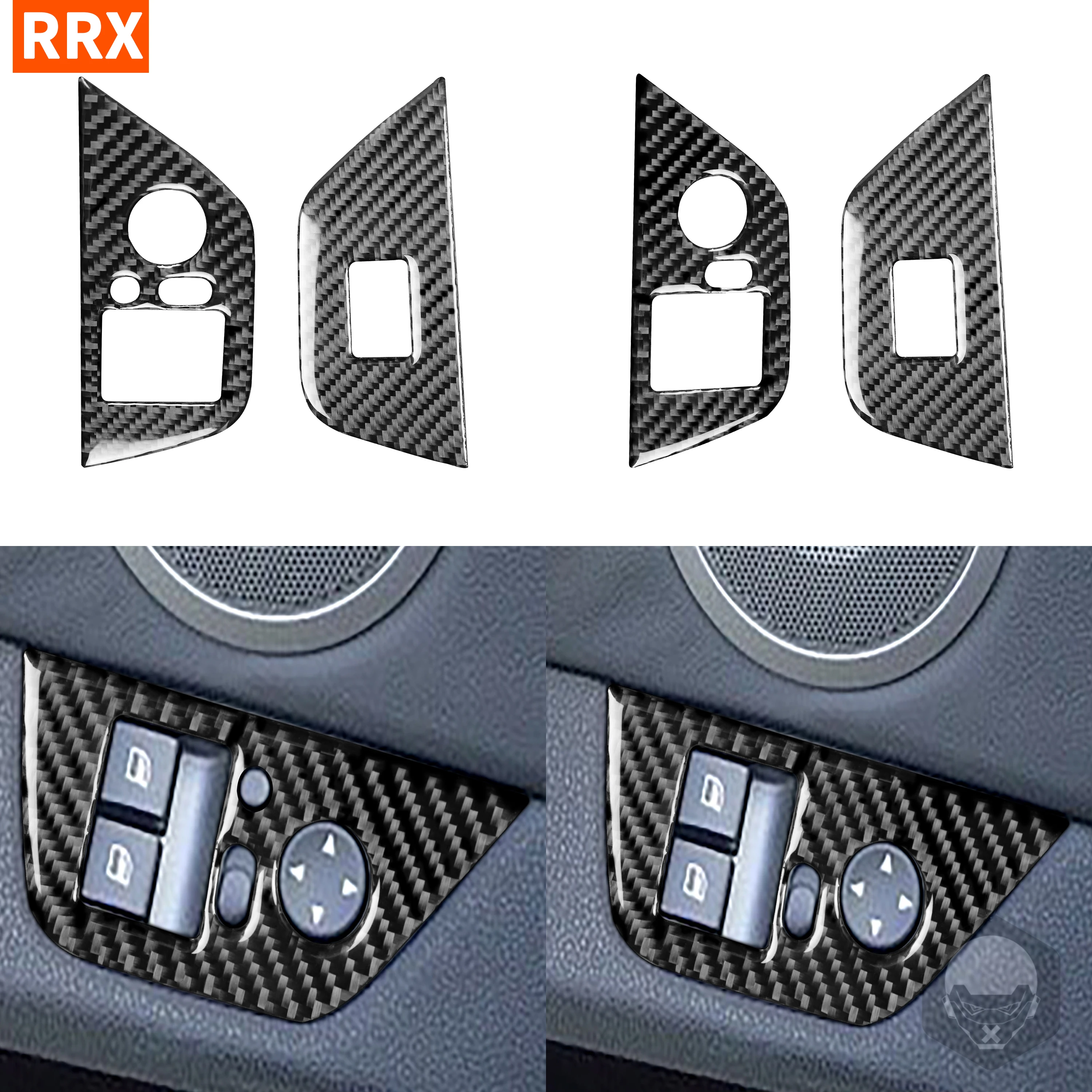

Carbon Fiber Stickers Black Color Window Lift Switch Button Panel Cover Trim For BMW Z4 E85 2003-2008 Interior Accessories