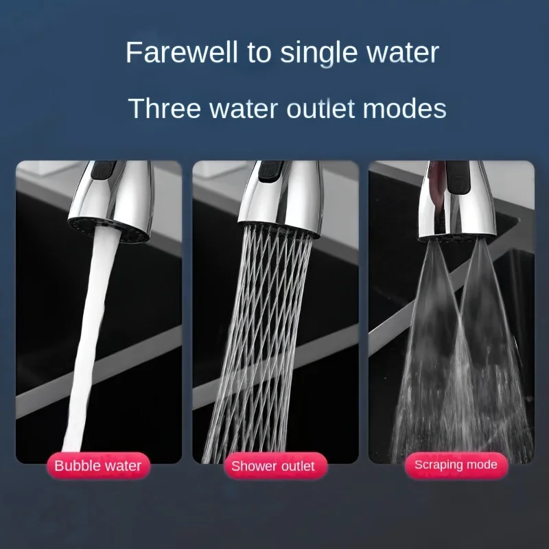 1pc Faucet Extender 360 Rotation Sprayer Kitchen Taps Anti-Splash Tap Booster Shower and Water Saving Faucet Three Modes 5