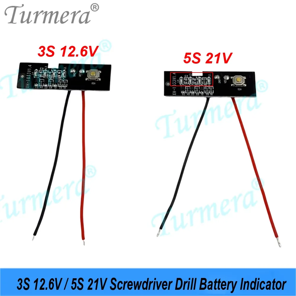 4LED 배터리 용량 표시기 3S 12.6V 5S 18V 21V Turmera 전력 모니터 DIY 18650 21700 드릴 스크루드라이버 배터리용 셀