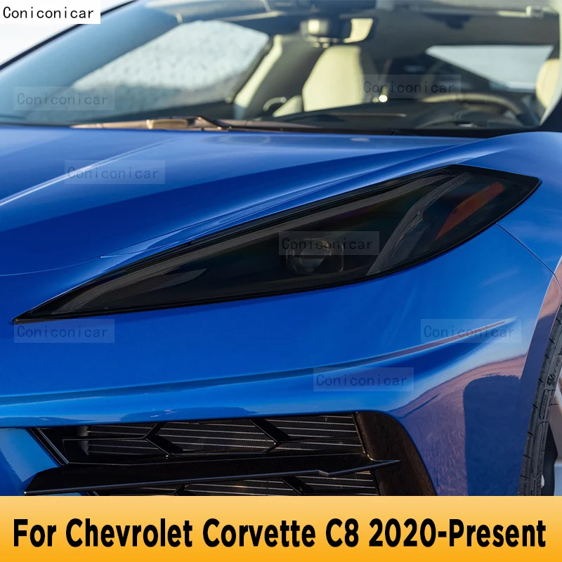 

For Chevrolet Corvette C8 2020 2021 Car Exterior Headlight Anti-scratch Front Lamp Tint TPU Protective Film Repair Accessories