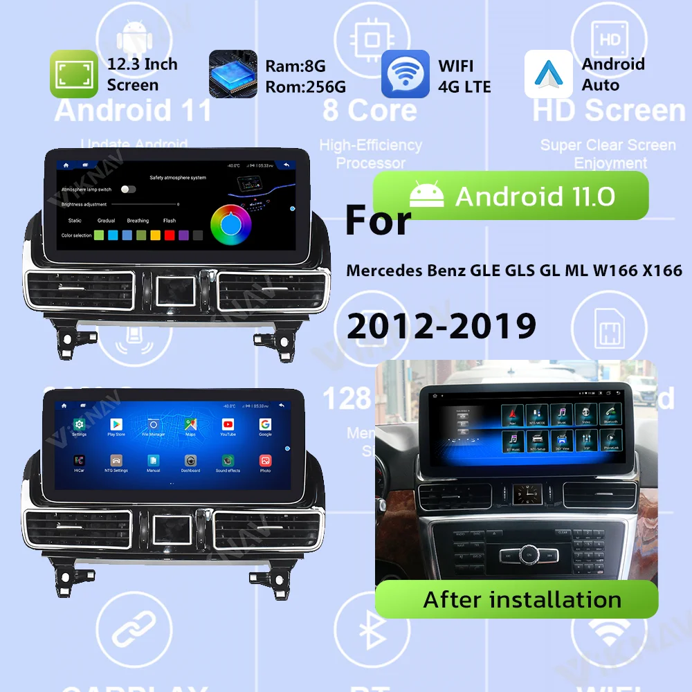 

8+256GB For Mercedes Benz GLE GLS GL ML W166 X166 2012-2019 Multimedia Player Android 11 car radio GPS Navigation autoradio 2din