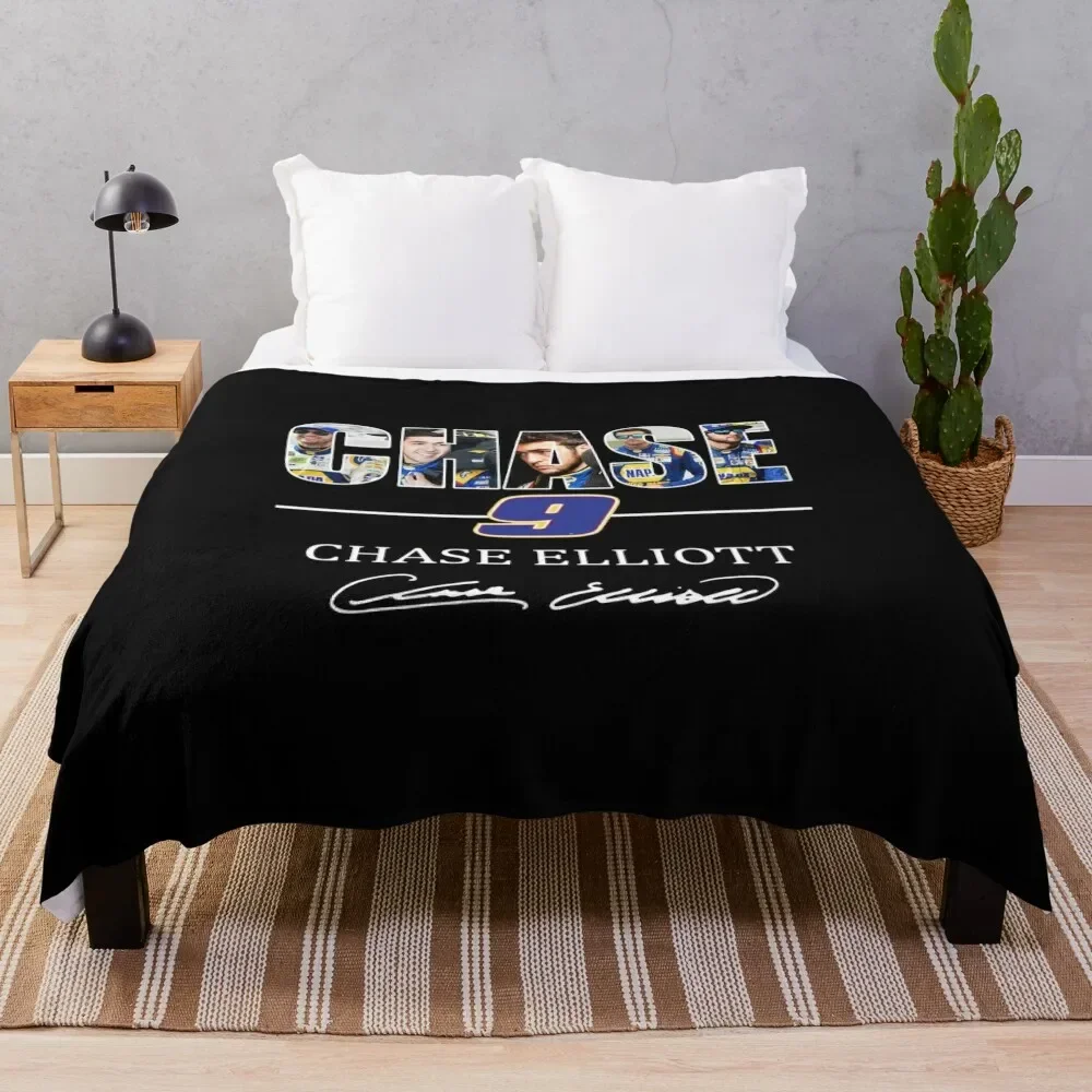 

Chase 9 Chase Elliott Signature Gifts For Fans, For Men and Women, Gift Christmas Day Throw Blanket Tourist Sofas Blankets