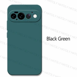 Premium Liquid Silicone TPU Phone Case - Soft Touch Original Cover for Google Pixel 11 (BlackGreen)