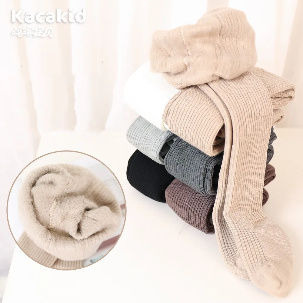 1-10Years Girls Winter Thicken Tights Super Warm Girls Pantyhose Kids Pantyhose with Fleece Inside Brushed Thicken Kids Trousers