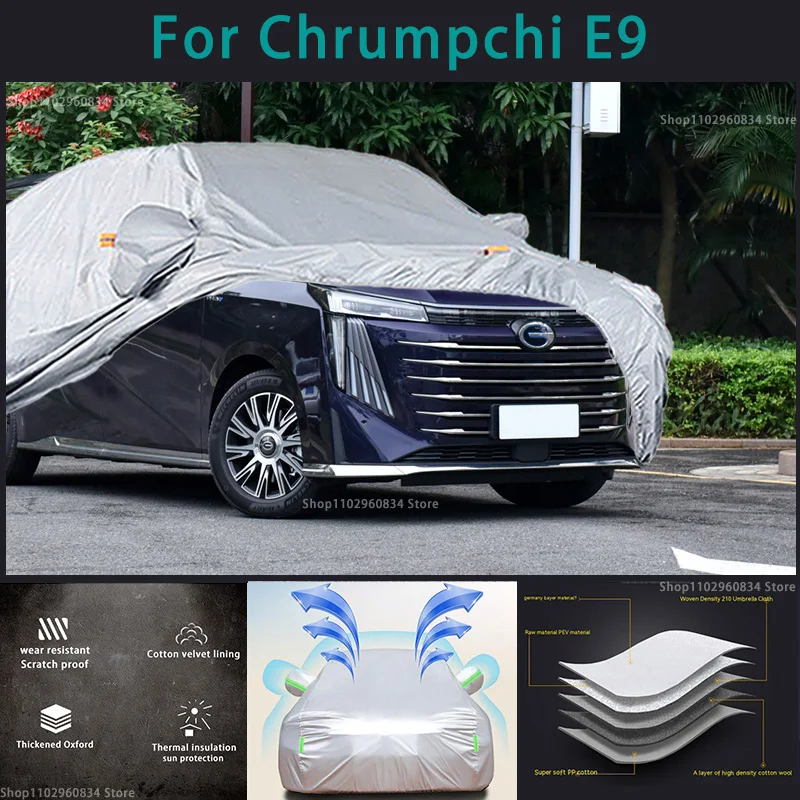 

For Trumpchi E9 210T Full Car Covers Outdoor Sun uv protection Dust Rain Snow Protective Anti-hail car MPV cover Auto cover