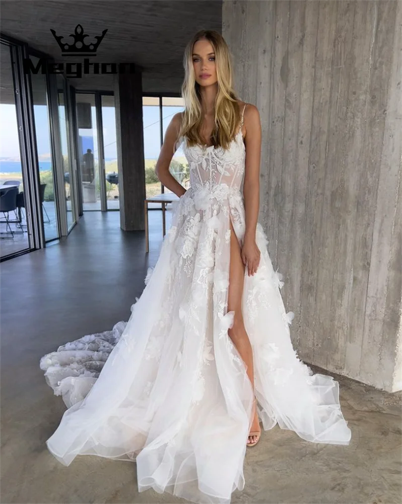 

Luxury Sweetheart Wedding Dresses Appliques Bridal Gown High Slit Evening Gowns Mermaid Vestido De Noiva