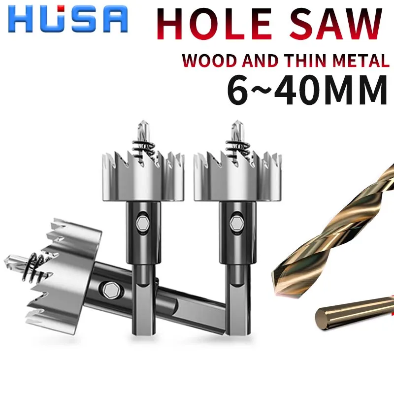 6mm-40mm HSS Hole Drill Stainless Steel Opener Hole Saw Drill Bit for Metal Alloy Iron Cutting Drilling button hole punch wood hole drill bit