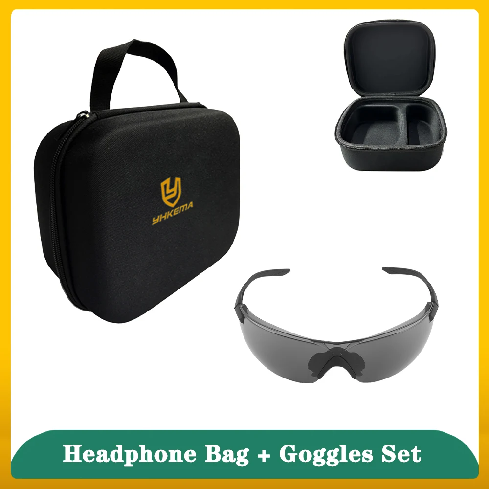 Tactical Goggles and Headphones Bag Kit EVA Headset Case for Foldable Earmuffs Storage PC Lens HD Vision for Shooters & Hunter