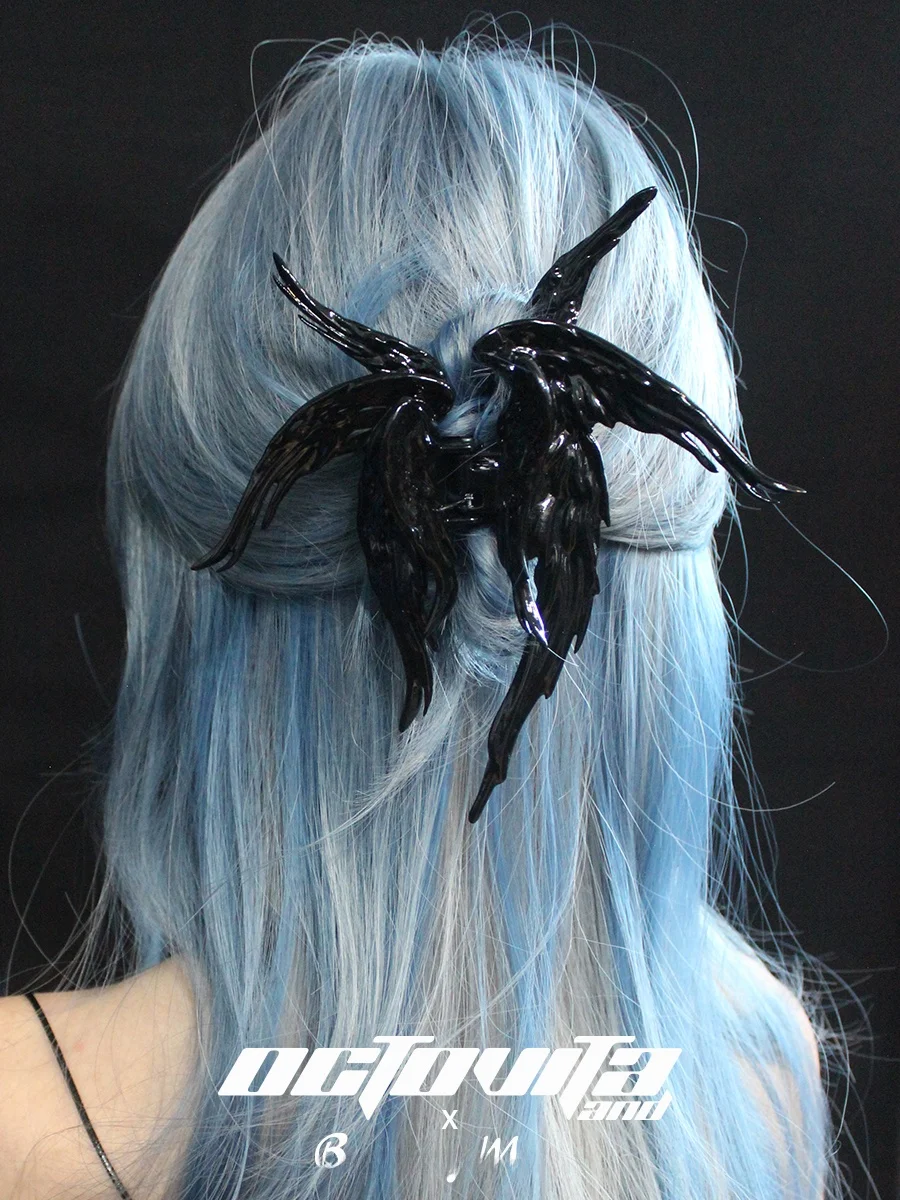 Original Design Fallen Angel Wing Hair Clip Punk Sle Hair