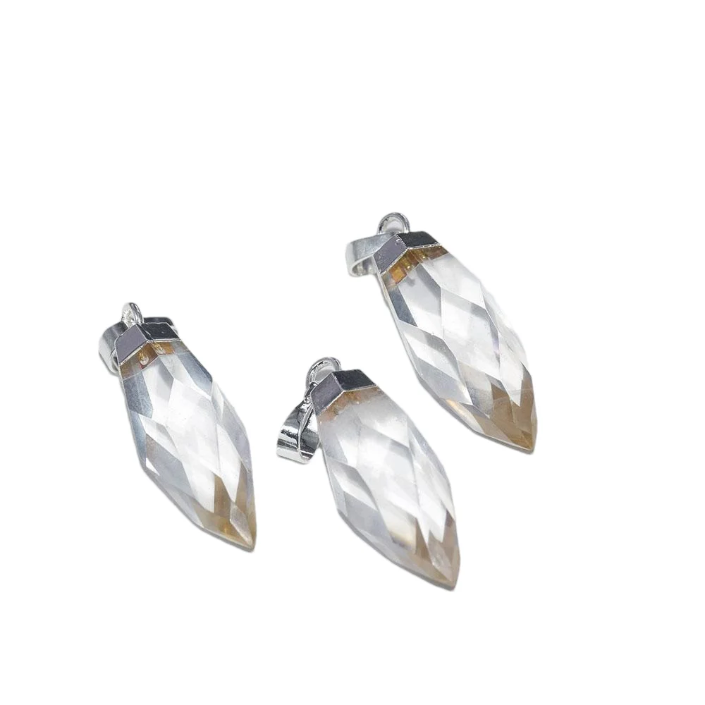 Natural Clear Crystal Quartz Pendant for women Charms 2020 Long face Jewellery stone bullet crystal pendant for chandeliers 4