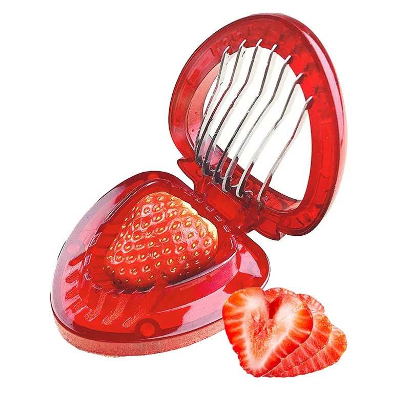 Description Picture 3 of itemSet Kitchen Fruit Gadget Tools Strawberry Slicer Cutter  Corer  Huller Leaf Stem Remover