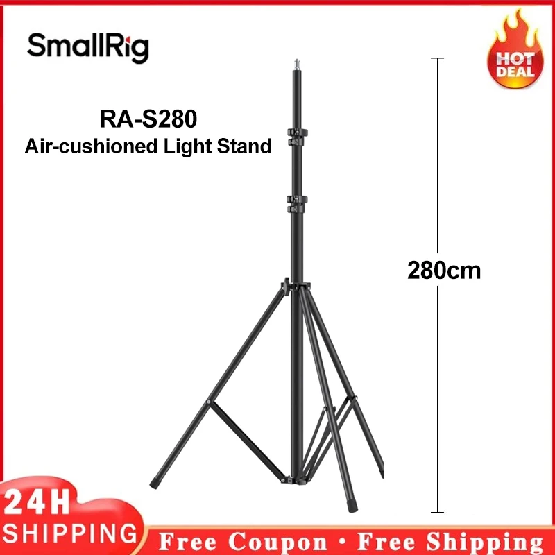 SmallRig RA-S280 Air-cushioned Light Stand Quick installation 280cm Air Cushioned Video Studio Light Tripod for Photography-3736