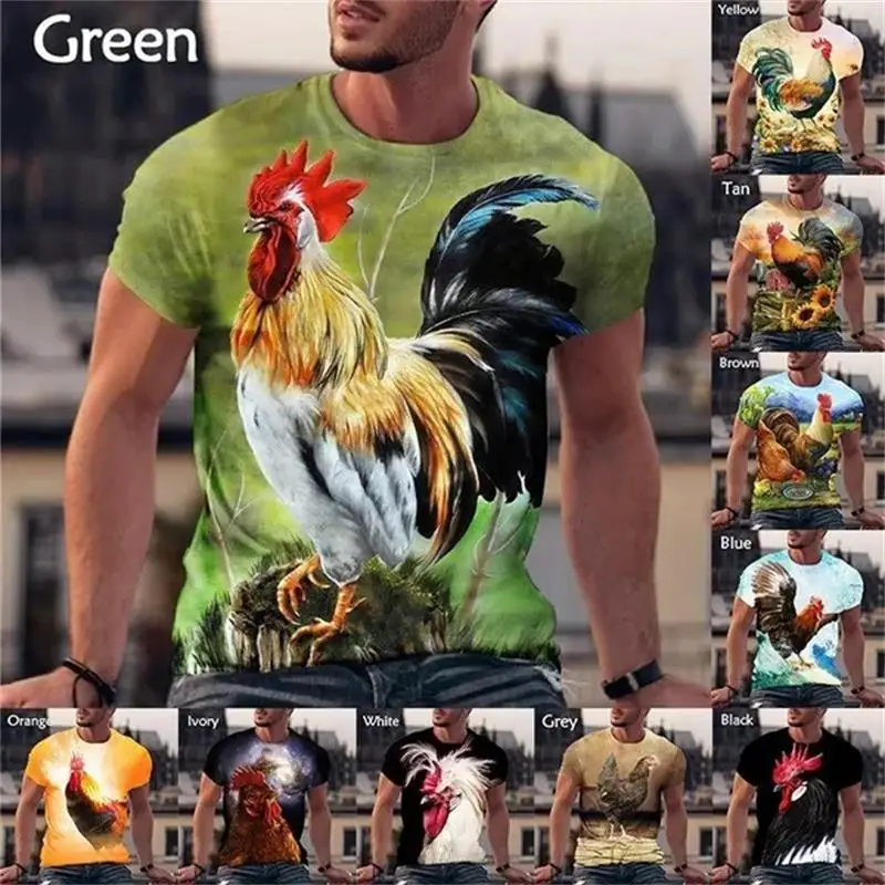 

Cock Rooster Graphic T Shirt for Men Tee Shirts Cute Kid Tops 3D Chick Print T-shirt Womens Clothing Harajuku Fashion Streetwear