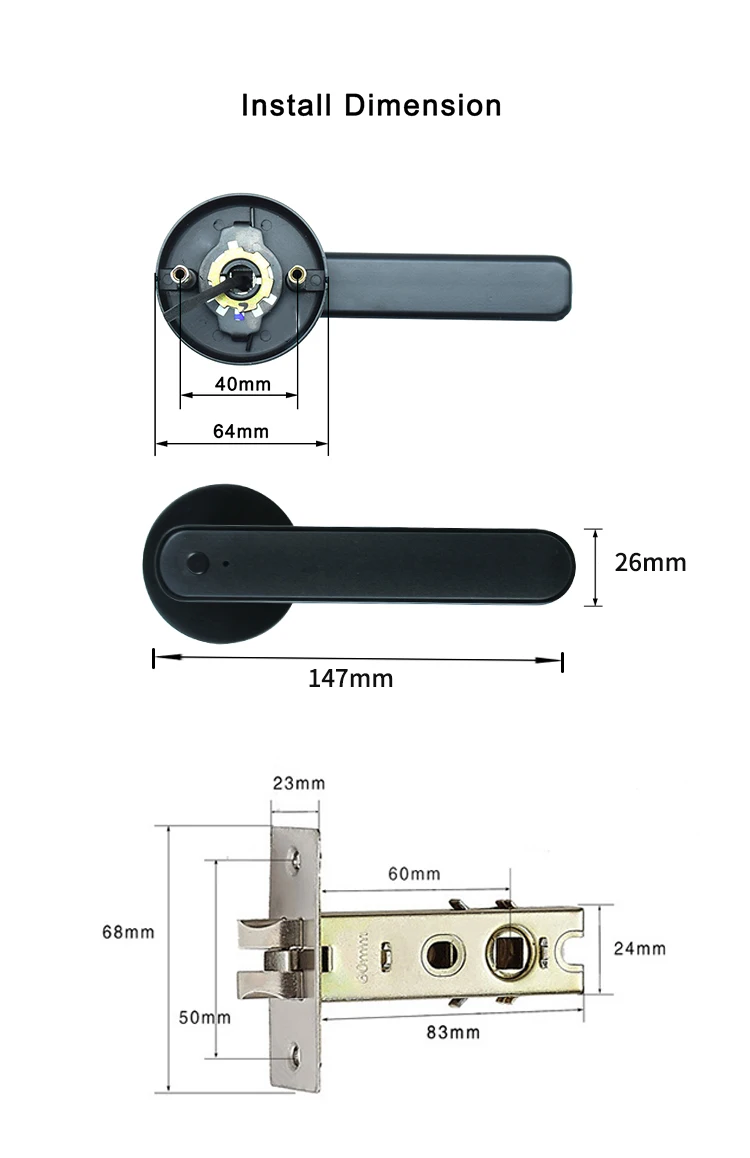 biométrico Fingerprint maçaneta da porta, senha Keyless Digital, Smart Home