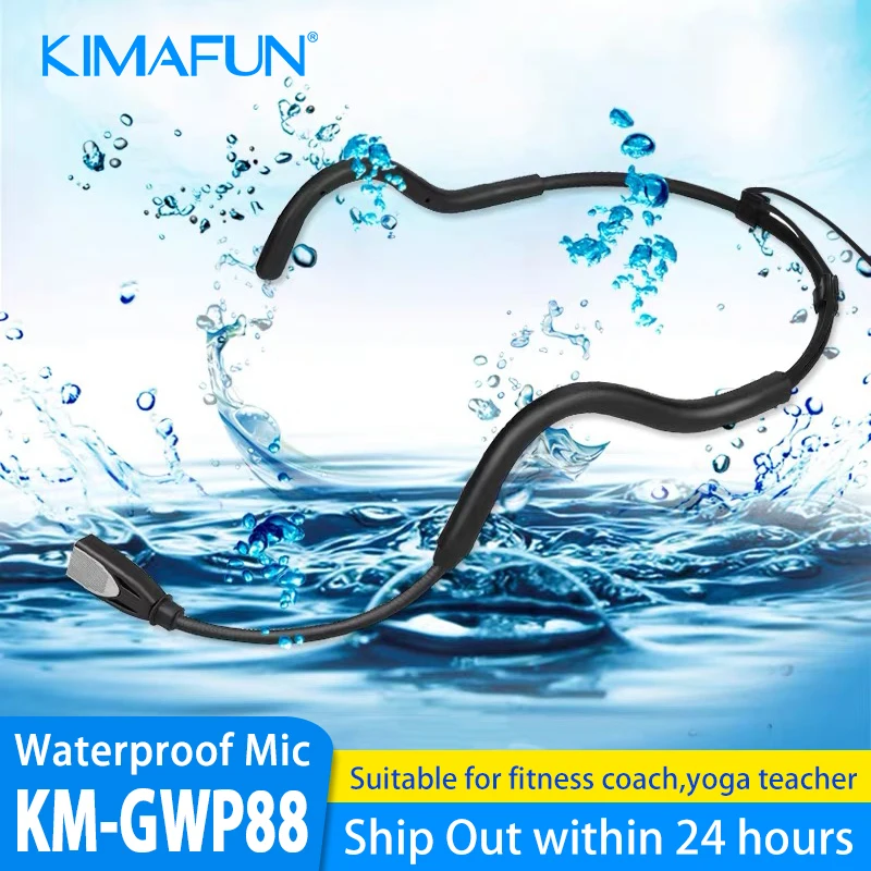 KIMAFUN 2.4G 무선 헤드셋 마이크 피트니스 코치를위한 방수 땀 방지 마이크 요가 댄스 교사 학교 교실 스피커