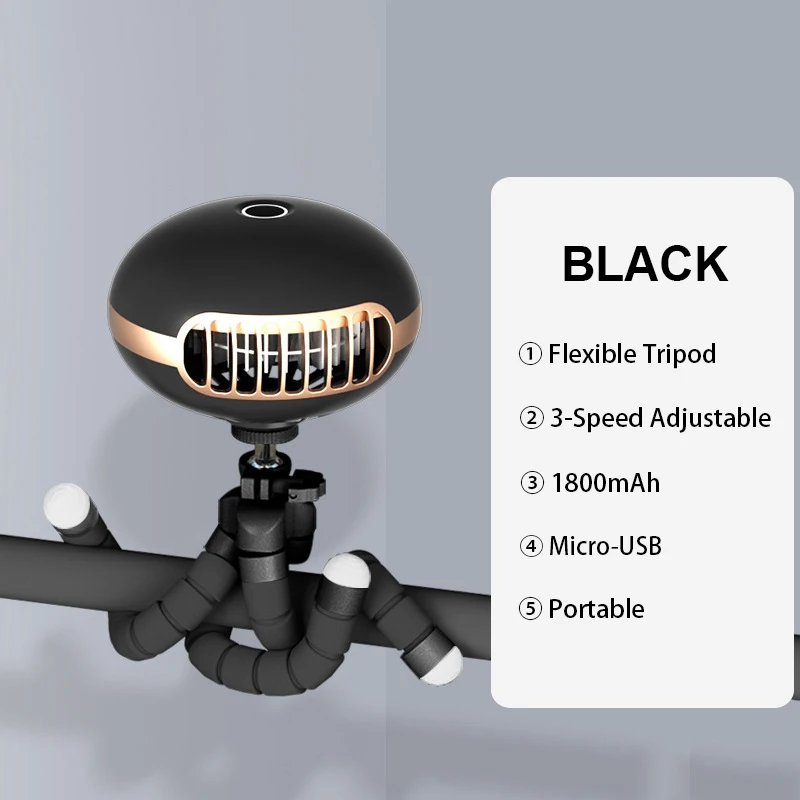 best Baby Strollers 1800mAh Mini Stroller Fan for Cart Portable Handheld USB Rechargeable Silent Outdoor Tripod Small Fan for Home Electric Fan baby stroller accessories on sale Baby Strollers