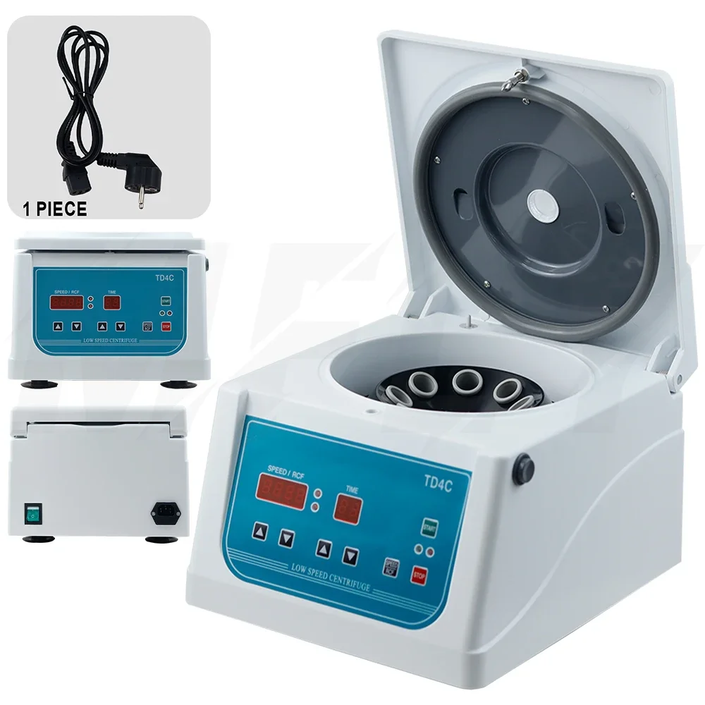 TD4C Laboratory Centrifuge Electric Low Speed Centrifuge Digital Display Desktop Centrifugal Machine 0-4000RPM Adjustable