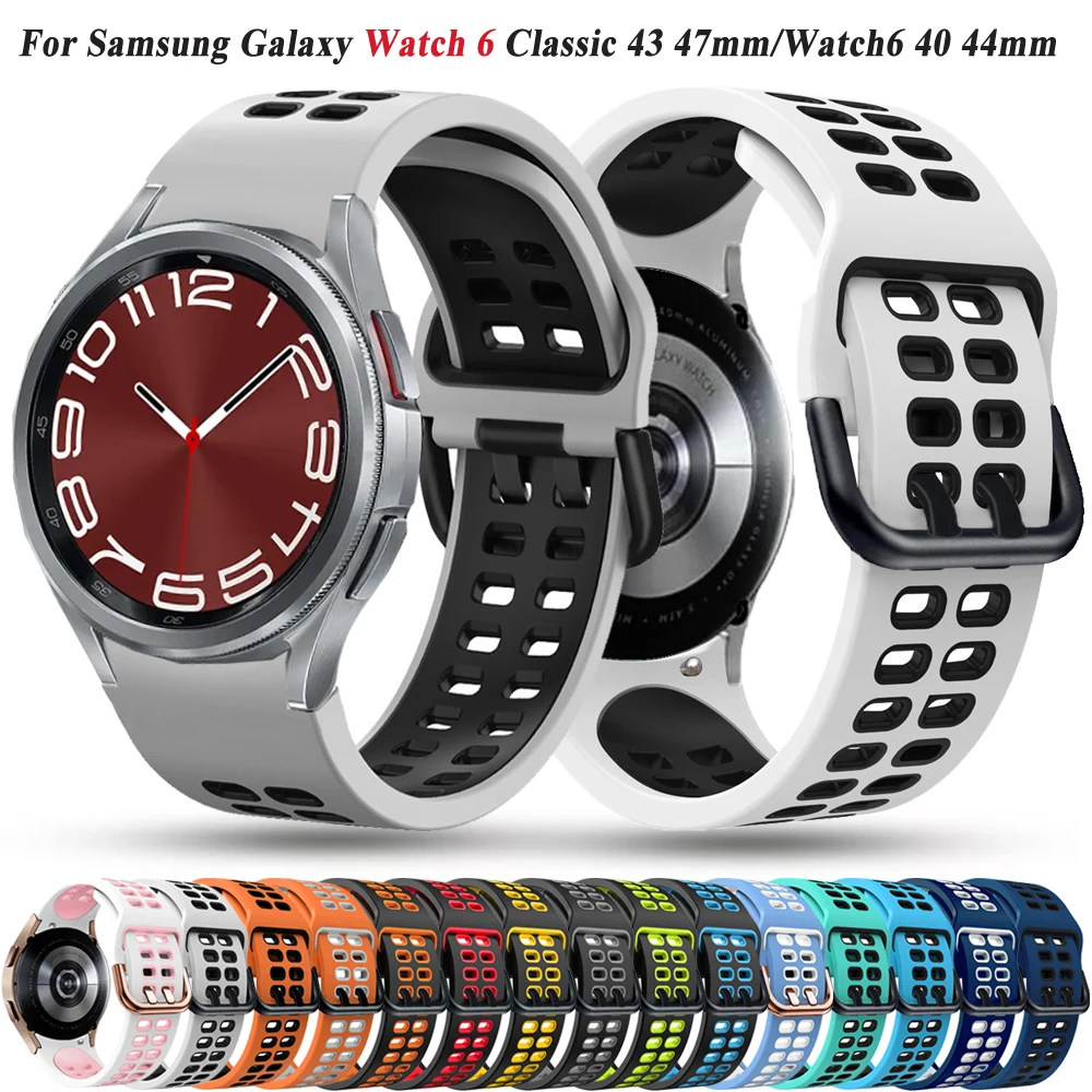 

Новый Силиконовый ремешок для Samsung Watch 4 5 6 44 мм 40 мм Classic 47 мм 46 мм 43 мм 42 мм, спортивный браслет для Galaxy Watch 5 pro 45 мм