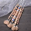 New Wooden Beech Letter Beads Baby Pacifier Clips Silicone Beads Anti-Lost Pacifier Chain for Dummy Nipple Holder 5