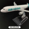 Scale 1:400 Metal Aircraft Model, Korea Seoul A320 Airplane Diecast Aeroplane Home Office Decor Mini Moto Toy for Children 4