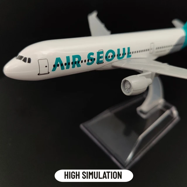 Scale 1:400 Metal Aircraft Model, Korea Seoul A320 Airplane Diecast Aeroplane Home Office Decor Mini Moto Toy for Children 4