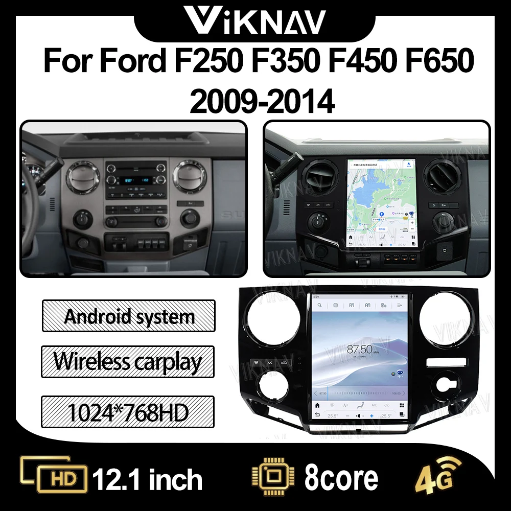 

Android Auto Car Radio For Ford F250 F350 F450 F650 2009-2014 Vertical Screen Multimedia Video Player GPS Navigation Head Unit
