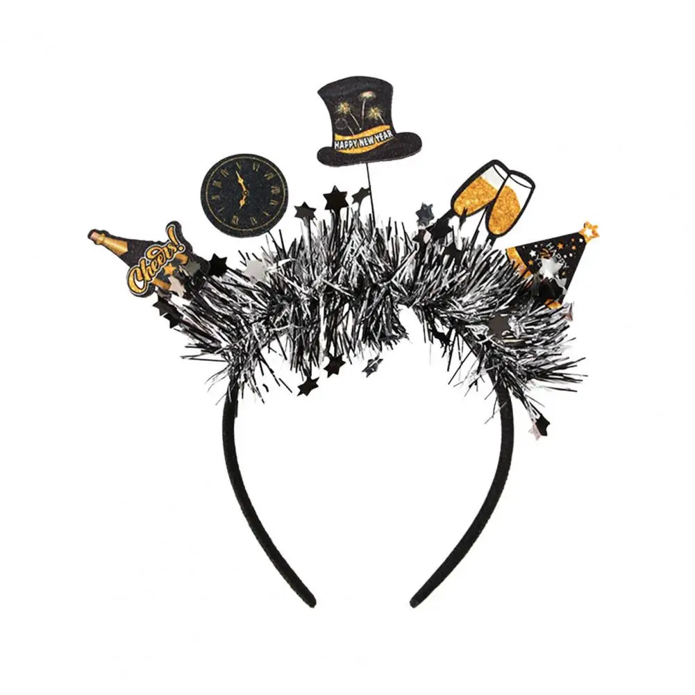 Elastic Hair Hoop Men Women New Year Theme Headband HAPPY NEW YEAR Decoration Versatile Hair Accessory