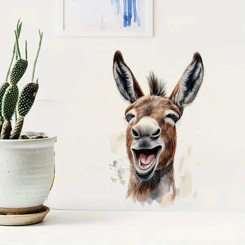 C1130# Donkey Toilet Stickers Decoration for Living Room Wall Bedroom Home Decor Car Decals Self-Adhesive
