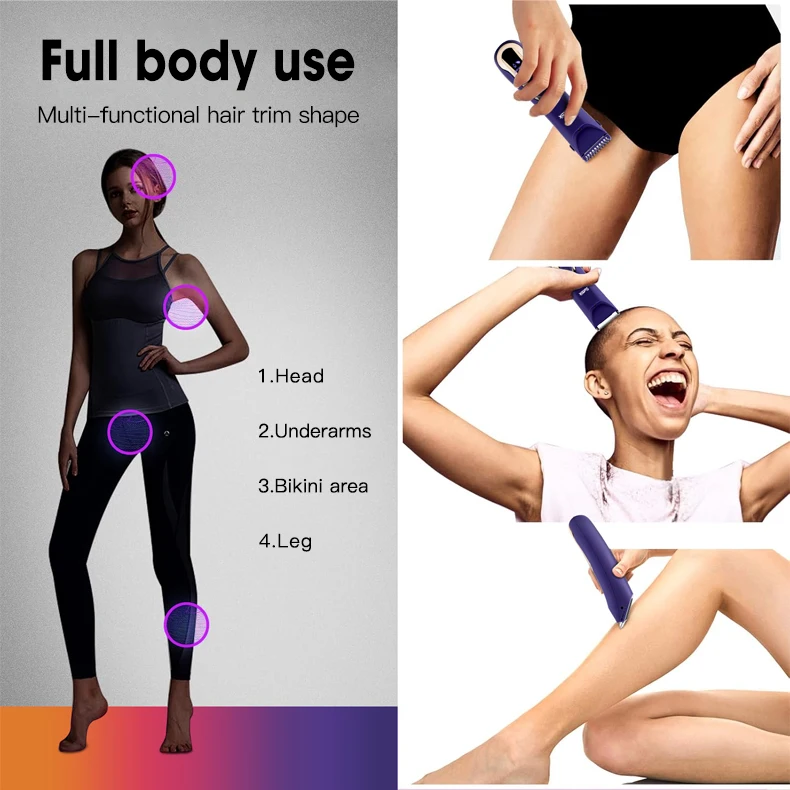 Description Picture 6 of itemRESUXI 8117 Women's Electric Body Hair Trimmer Full Body Waterproof Hair Clipper Illuminable Private Pubic Hair Leg Epilator
