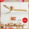 46/56Inch Low Floor Ceiling Fan Light Modern Black ABS Blade DC Remote Control Led Fan Lights Restaurant The bedroom 110V 220V 1