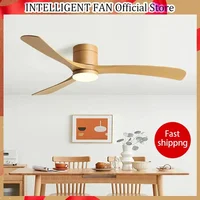 46/56Inch Low Floor Ceiling Fan Light Modern Black ABS Blade DC Remote Control Led Fan Lights Restaurant The bedroom 110V 220V 1