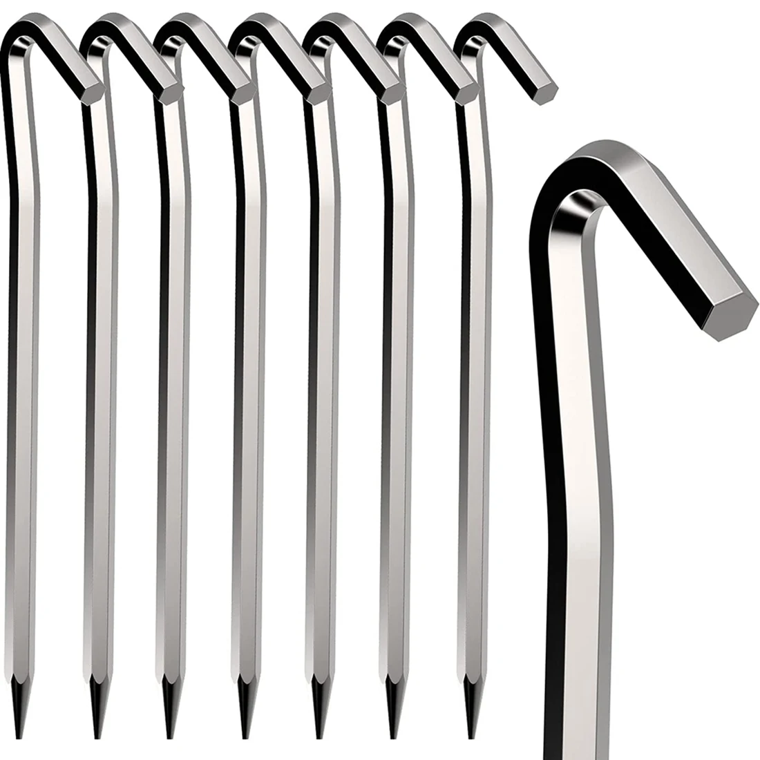 알루미늄 합금 금속 헤비 듀티 텐트 후크, 녹 방지, 텐트 페그, 18cm, 8 개