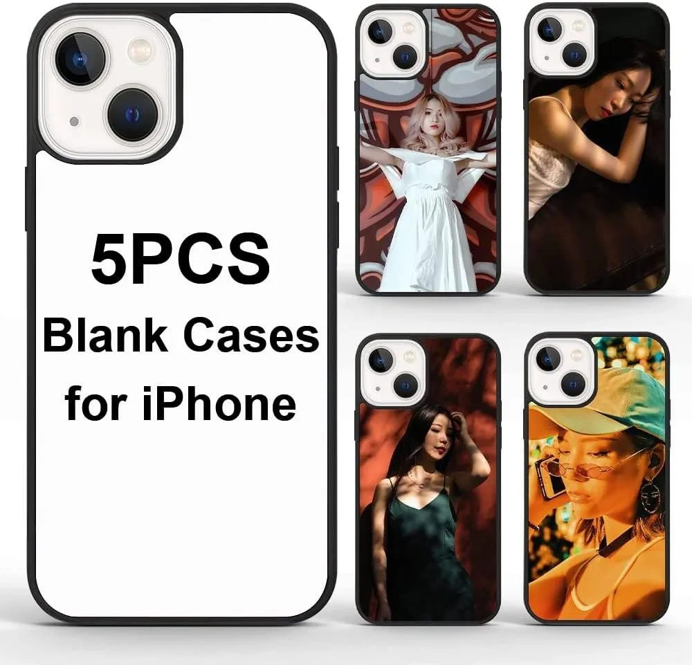5-Pack Sublimation Blank Phone Cases with Aluminum Inserts