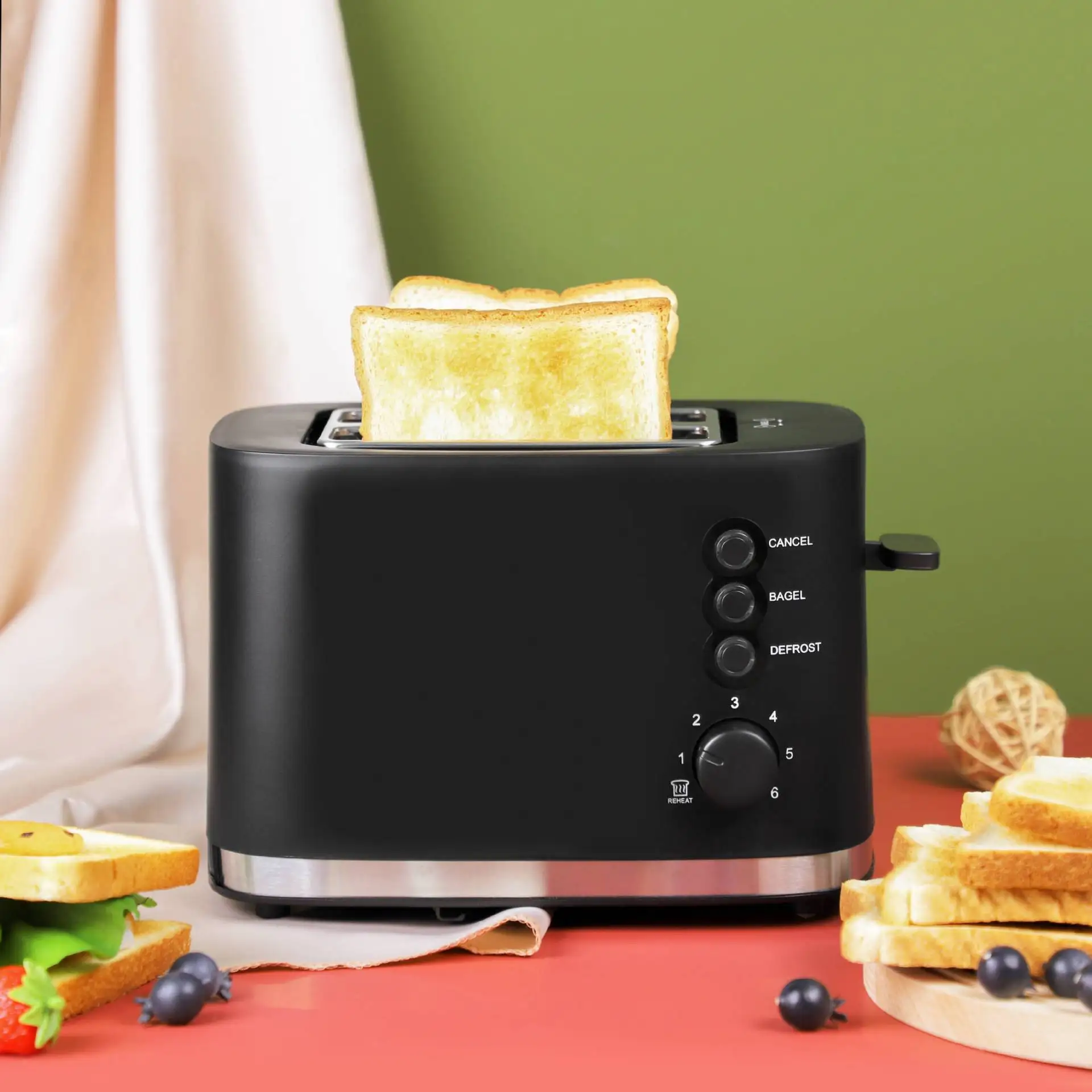 Home Sandwich Toaster Automatic Breakfast Black Vintage Mini toaster 3