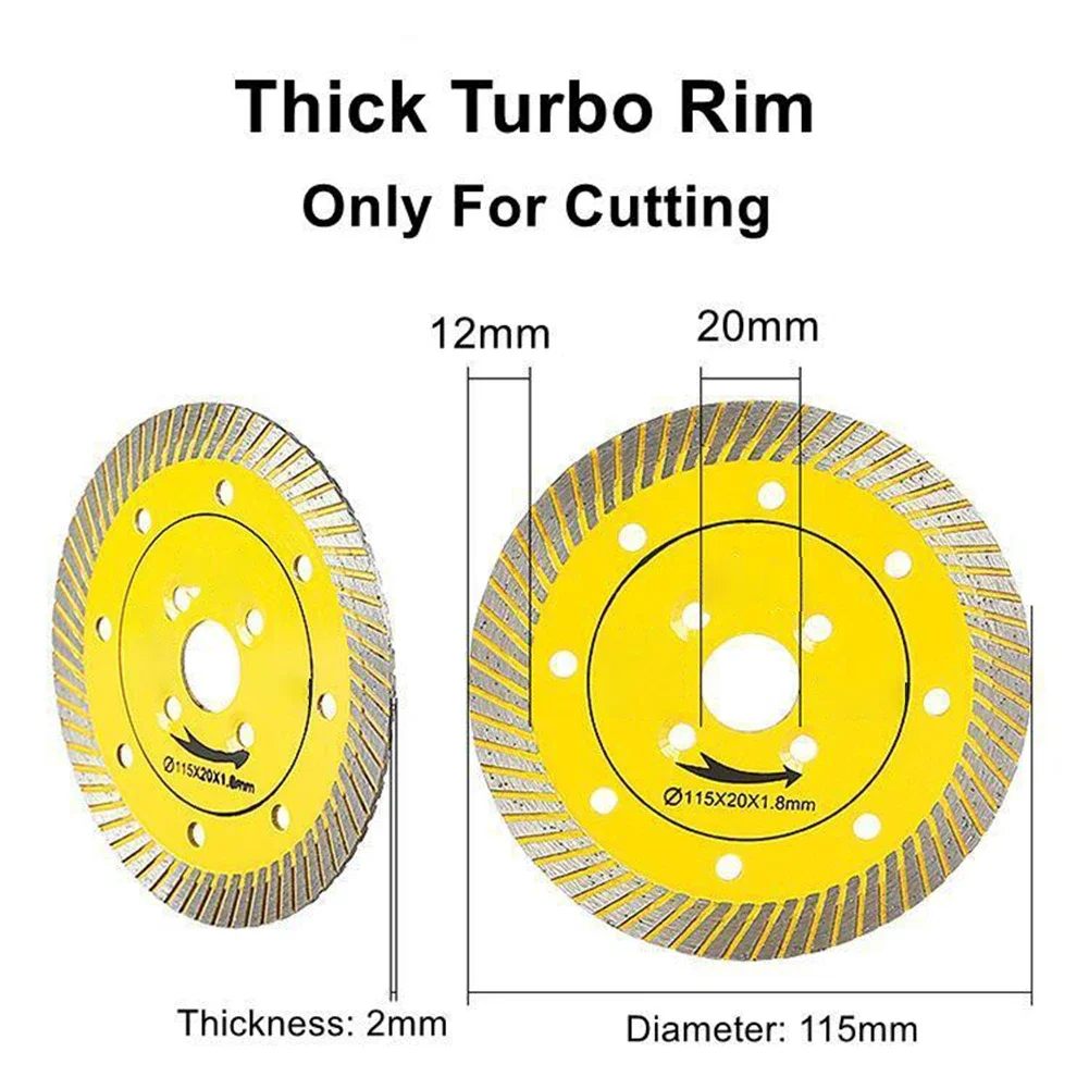 

Получите чистую и точную резку с помощью циркулярной пилы 115 мм Turbo Diamond для мраморного гранита и фарфоровой плитки
