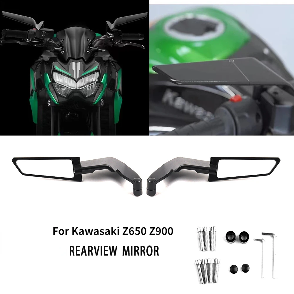 

Z650 Rearview Mirror For Kawasaki Z900 21-23 Moto Adjustable Side Mirrors Rear View Stealth Winglets Wind Wing Reversing Mirror