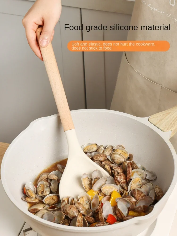 KAWASIMAYA Silicone Spatula Non-stick Pan Special Frying Spatula Cookware High Temperature Resistant Food-grade Soup Spoon Set